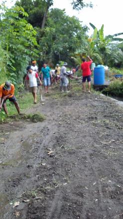 Gotong-royong Persiapan Cor Blok Dusun Nogosari