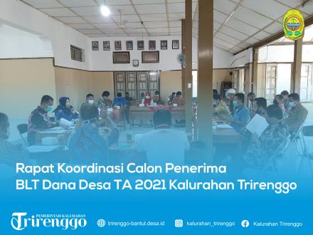 Rapat Koordinasi Calon Penerima BLT Dana Desa TA 2021 Kalurahan Trirenggo