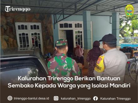 Kalurahan Trirenggo Berikan Bantuan Sembako Kepada Warga yang Isolasi Mandiri