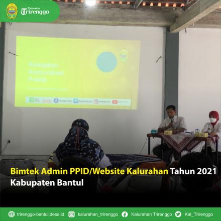 Bimtek Admin PPID/Website Kalurahan Tahun 2021 Kabupaten Bantul