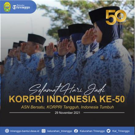 Selamat Memperingati Hari Korps Pegawai Republik Indonesia (KORPRI) ke-50